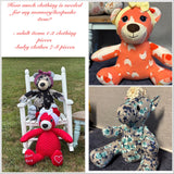 Memory Bear with Handwriting from Loved Ones, Made from Clothing, Memorial Keepsake, Remembrance Gift
