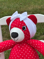 Memory Bear with Handwriting from Loved Ones, Made from Clothing, Memorial Keepsake, Remembrance Gift