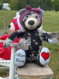 Memory Bear with Handwriting from Loved Ones, Made from Clothing, Memorial Keepsake, Remembrance Gift