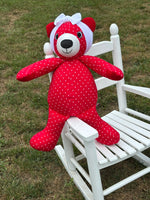 Memory Bear with Handwriting from Loved Ones, Made from Clothing, Memorial Keepsake, Remembrance Gift