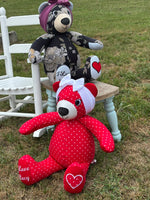 Memory Bear with Handwriting from Loved Ones, Made from Clothing, Memorial Keepsake, Remembrance Gift