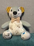 12in. Melody Memory Bear, Keepsake Memorial Bear Made from Clothing with Embroidery Option