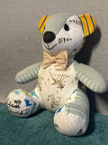 12in. Melody Memory Bear, Keepsake Memorial Bear Made from Clothing with Embroidery Option
