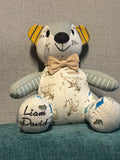 12in. Melody Memory Bear, Keepsake Memorial Bear Made from Clothing with Embroidery Option