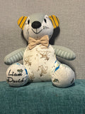 12in. Melody Memory Bear, Keepsake Memorial Bear Made from Clothing with Embroidery Option