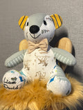 12in. Melody Memory Bear, Keepsake Memorial Bear Made from Clothing with Embroidery Option