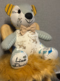 12in. Melody Memory Bear, Keepsake Memorial Bear Made from Clothing with Embroidery Option