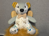 12in. Melody Memory Bear, Keepsake Memorial Bear Made from Clothing with Embroidery Option