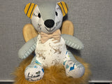 12in. Melody Memory Bear, Keepsake Memorial Bear Made from Clothing with Embroidery Option