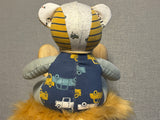 12in. Melody Memory Bear, Keepsake Memorial Bear Made from Clothing with Embroidery Option