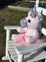 Unicorn Baby Keepsake, Movable Arms & Legs, Stuffed Animal Made from Baby Clothing, Embroidered Name Option, Memory Bear, Remembrance, Horse