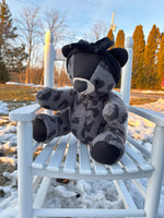 Memory Bear with Movable Arms and Legs, Memorial Gift Made from Loved One's Clothing, Embroidery Options
