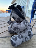 Memory Bear with Movable Arms and Legs, Memorial Gift Made from Loved One's Clothing, Embroidery Options