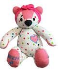 Keepsake Memory Bear: 18 Inch Teddy Bear Made from Baby Clothes, Embroidered Name
