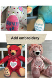 Keepsake Memory Bear: 18 Inch Teddy Bear Made from Baby Clothes, Embroidered Name