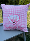 Keepsake Pillow, Customized Memory Pillow Made from Your Loved One's Clothing, Embroidered Name and Message Option