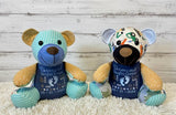 Birth Weight Keepsake Bear: Weighted Memory Bear Made From Baby Clothes
