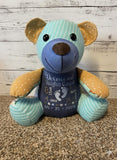 Birth Weight Keepsake Bear: Weighted Memory Bear Made From Baby Clothes