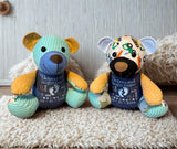 Birth Weight Keepsake Bear: Weighted Memory Bear Made From Baby Clothes