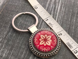 Red Damask Key Chain, Car Key Holder