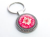 Red Damask Key Chain, Car Key Holder