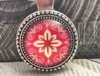 Red Damask Key Chain, Car Key Holder