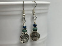 Antique Sun Dangle Earrings | French Hook Wire Earrings