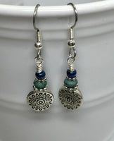 Antique Sun Dangle Earrings | French Hook Wire Earrings