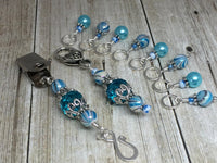 Portuguese Knitting Pin & Stitch Markers with Holder - Gift for Knitters - Clip On -
