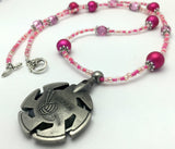 Pink Yarn & Thread Cutter Necklace | Gift for Knitters