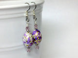 Purple Speckled Earrings, French Hook Ear Wire