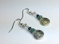 Antique Sun Dangle Earrings | French Hook Wire Earrings