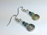 Antique Sun Dangle Earrings | French Hook Wire Earrings