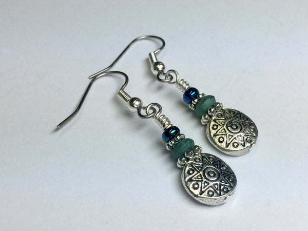 Antique Sun Dangle Earrings | French Hook Wire Earrings