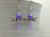 Dragonfly Earrings- Beaded Earrings- French Hook Wire Earrings
