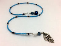 Blue Beaded Seashell Bookmark | Book Thong for Book Lover