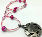 Pink Yarn & Thread Cutter Necklace | Gift for Knitters