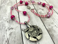 Pink Yarn & Thread Cutter Necklace | Gift for Knitters