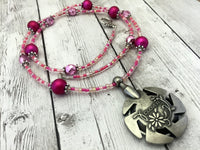 Pink Yarn & Thread Cutter Necklace | Gift for Knitters