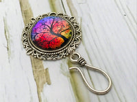Magnetic Sunset Tree Knitting Pin For Portuguese Knitters, Tree of Life Brooch