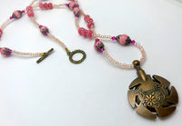 Pink Yarn Cutter Pendant Necklace | Gift for Knitters | Clover Cutter