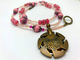 Pink Yarn Cutter Pendant Necklace | Gift for Knitters | Clover Cutter