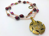 Red Beaded Yarn Cutter Necklace | Gift for Knitters | Pendant Necklace for Knitters | Clover Yarn Cutter |