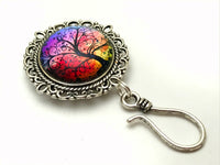 Magnetic Sunset Tree Knitting Pin For Portuguese Knitters, Tree of Life Brooch