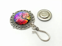 Magnetic Sunset Tree Knitting Pin For Portuguese Knitters, Tree of Life Brooch