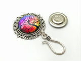 Magnetic Sunset Tree Knitting Pin For Portuguese Knitters, Tree of Life Brooch