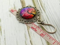 Magnetic Sunset Tree Knitting Pin For Portuguese Knitters, Tree of Life Brooch