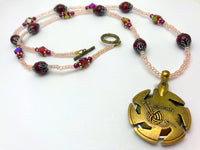Red Beaded Yarn Cutter Necklace | Gift for Knitters | Pendant Necklace for Knitters | Clover Yarn Cutter |