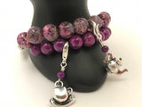 Tea Time Knitters Counting Bracelet | Abacus Charm Bracelet | Gift for Knitters | Row Counter |