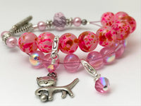 Cat Abacus Counting Bracelet with Movable Charms, Knitting Counter